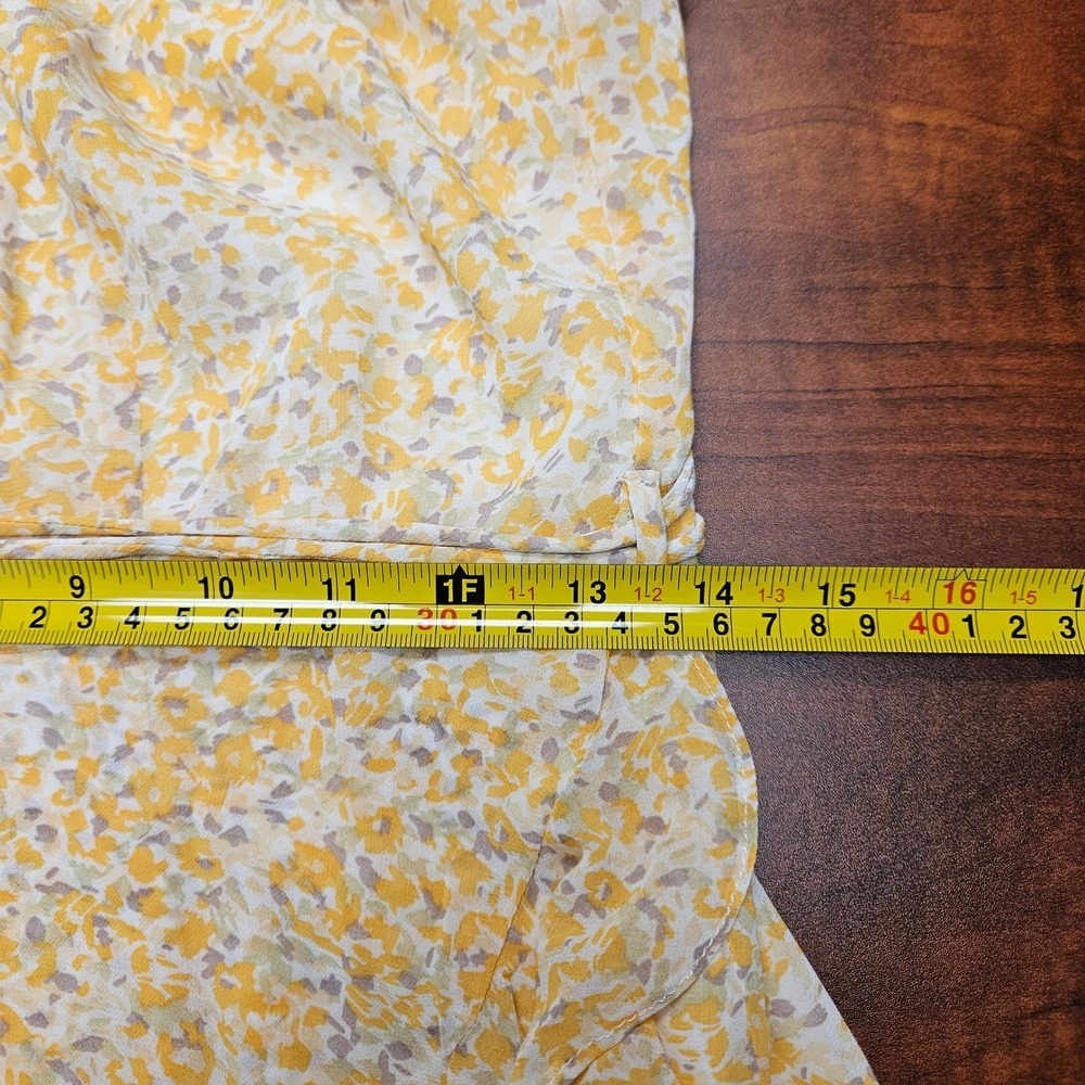 Hello Molly Yellow Floral Ruffle Mini Dress Cottagecore Coquette Sun Dress M - Picture 7 of 14